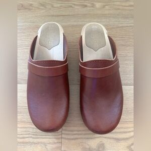 Sandgrens Handmade Swedish Wood Leather Clogs